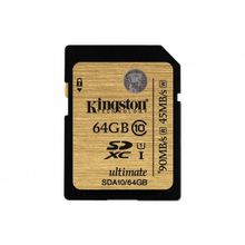 Карта памяти SD 64Gb Kingston SDXC Ultimate Class 10 UHS-I 90 45 Mb s