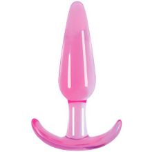 NS Novelties Гладкая розовая анальная пробка Jelly Rancher T-Plug Smooth - 10,9 см. (розовый)