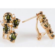 Серьги с перидотом "Дорожка"