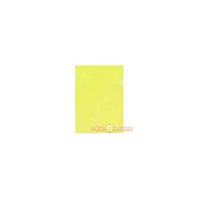 Папка-уголок плотная прозрачная желтая,  пластик,  А4,  0.18мм
