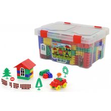 Конструктор Строитель (193 элемента) (в контейнере)