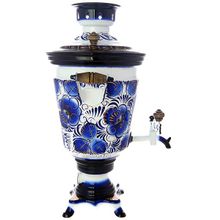 Набор самовар электрический 4 литра с художественной росписью "Гжель", арт. 130702