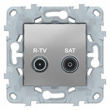Розетка TV-FM-SAT UNICA NEW, одиночная, алюминий |  код. NU545430 |  Schneider Electric