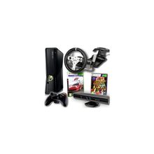 Microsoft Xbox 360 Slim 250 Gb + Руль беспроводной с функцией отдачи MadCatz Wireless Force Feedback Racing Wheel + Kinect Sensor + Kinect Adventures + Forza Horizon