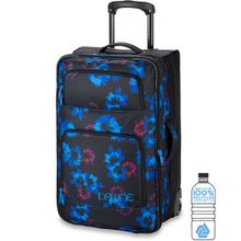 Дорожная женская сумка на колёсах Dakine Womens Over unDer 49 Bfl Blue Flowers из ткани чёрного цвета с синими цветами