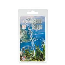 California Exotic Novelties Набор из 3 прозрачных эрекционных колец различного диаметра Island Rings (прозрачный)