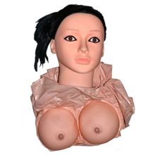 Надувная секс-кукла &#171;Брюнетка&#187; с реалистичной вставкой и вибрацией телесный