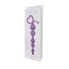 Toyz4lovers Фиолетовая анальная цепочка с звеньями-сердечками HEARTY ANAL WAND SILICONE - 18 см.