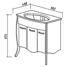 Тумба с раковиной Belux Бриз 90 черная