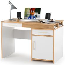 Нижегородмебель и К Стол письменный Вуди 12.25 цвет белый премиум дуб крафт золотой ID - 295630