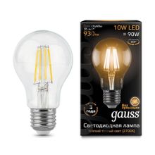 Gauss Лампа светодиодная филаментная Gauss E27 10W 2700К прозрачная 102802110 ID - 255225