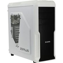 Корпус  Miditower ZALMAN   Z3 Plus WH   White ATX Без БП, с окном