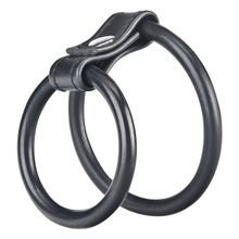 Двойное эрекционное кольцо на пенис и мошонку Черный