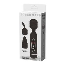 Черный вибромассажер со сменными насадками Power Wand - 20,5 см. (56069)