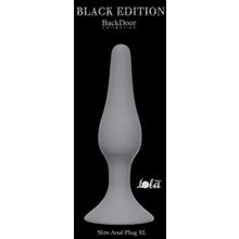 Lola toys Серая анальная пробка Slim Anal Plug XL - 15,5 см. (серый)