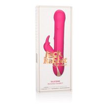 Ярко-розовый вибратор Jack Rabbit Signature Silicone Beaded Rabbit - 23 см. (88365)