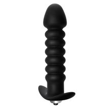 Lola toys Чёрная анальная пробка с вибрацией Twisted Anal Plug - 13 см. (черный)