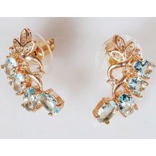 Серьги с голубым фианитом "Ягодная гроздь"