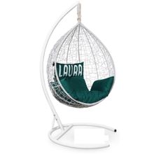 Кресло кокон подвесное SEVILLA VELOUR белое + каркас