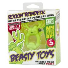 Shots Media BV Вибронасадка Beasty Toys Rockin Reindeer в форме оленя (зеленый)