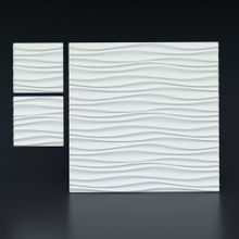 Стеновая гипсовая 3D панель – Волна двойная, 500х500mm
