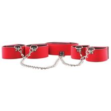 Shots Media BV Чёрно-красный двусторонний комплект для бандажа Reversible Collar   Wrist   Ankle Cuffs