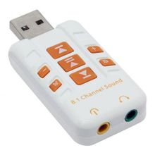 Звуковая карта USB ORIENT AU-01PLW, регулировки, белая