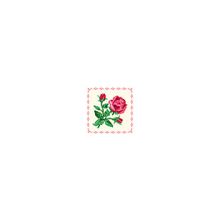 Канва с рисунком  15х15 см Красная роза с окантовкой