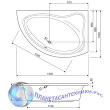 Акриловая ванна CEZARES TEBE-R 150х100х41