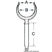 Osculati Chromed brass rowlock 12 mm, 34.170.11