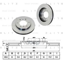 Диск Тормозной Передний Вентилируемый Mitsubishi Pajero 00-> Blitz арт. BS0169