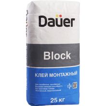 ДАУЭР Блок клей монтажный для ячеистого бетона (25кг)   DAUER Block клей для монтажа блоков из ячеистого бетона (25кг)