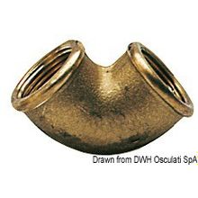 Osculati Brass 90° elbow female female 3 4, 17.226.02