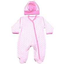 Kiddy bird комбинезон и шапочка розовый звезды