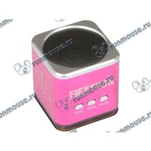 Акустическая система Flextron "F-CPAS-322B1-PK", 3Вт, с MP3 плеером, с FM-радио, портативная, розовый (ret) [109316]