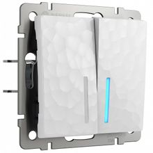 Werkel Выключатель проходной двухклавишный с подсветкой без рамки Werkel Hammer W1222101 (белый) ID - 436118