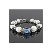 Бусики-Колечки Браслет Кахолонг, хрусталь "Джессика" арт. бП2894