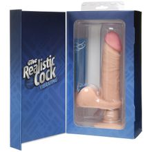 Вибромассажер-реалистик на присоске The Realistic Cock ULTRASKYN Vibrating 6”- 21,6 см. телесный