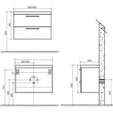 BelBagno Тумба с раковиной TONGO 600 Rovere Moro