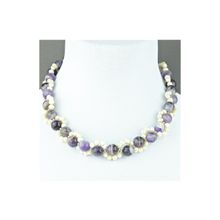 Бусики-Колечки Колье Аметист, жемчуг "Влана" арт.П3857