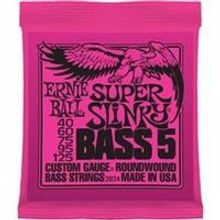 P02824 Super Slinky Bass Комплект струн для 5-струнной бас-гитары, 40-125, никель, Ernie Ball