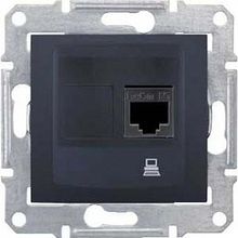 Розетка компьютерная 1xRJ45 Cat.5 SEDNA, графит |  код. SDN4500170 |  Schneider Electric