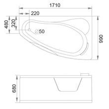 Акриловая ванна Gemy G9046 II K R