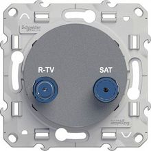 Розетка TV-SAT ODACE, проходная, алюминий |  код. S53R456 |  Schneider Electric