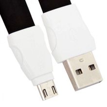 Кабель USB 2.0 Am=>micro B - 1.0 м, плоский, черный, REMAX RC-011m (0L-00034523)