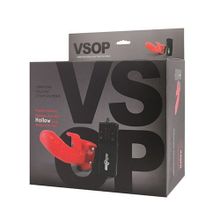 Seven Creations Страпон с вибрацией и клиторальным стимулятором VSOP - 17,5 см. (красный)
