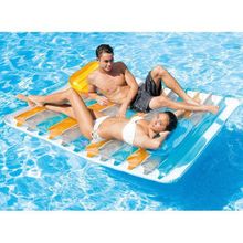 Двухместный надувной матрас Intex 56897 "Double Lounge Mat" 198х160см с подушками