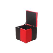 Пуф Рубио-2 в кожзаме красно-черный