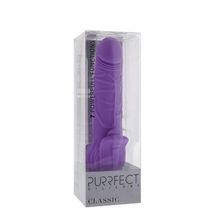 Dream Toys Фиолетовый вибратор с лепестками в основании PURRFECT SILICONE CLASSIC 7INCH PURPLE - 18 см. (фиолетовый)