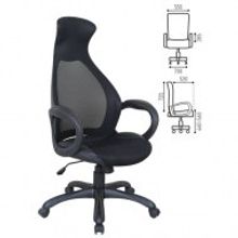 Кресло офисное BRABIX Genesis EX-517, пластик черный, ткань экокожа сетка черная